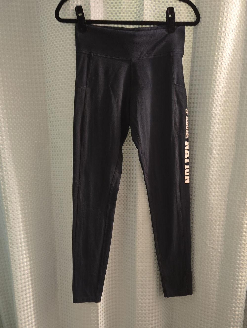 PINK Victoria's Secret Black Leggings with Pink Logo